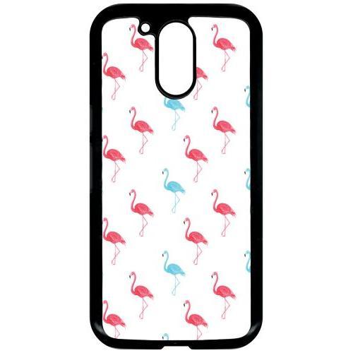 Coque Pour Smartphone - Flamand Rose - Compatible Avec Motorola Moto G4 - Plastique - Bord Noir