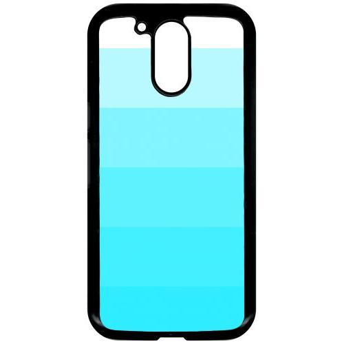 Coque Pour Smartphone - Degrad Bleu Fluo - Compatible Avec Motorola Moto G4 - Plastique - Bord Noir