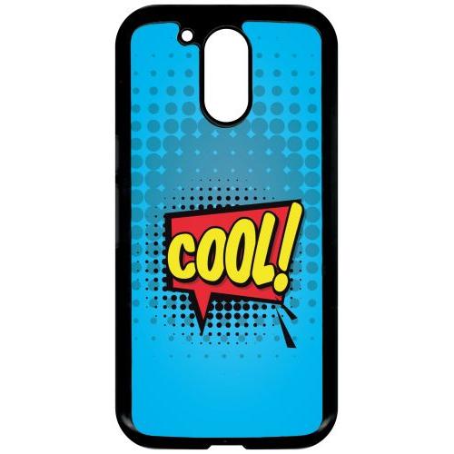 Coque Pour Smartphone - Cool Fond Bleu - Compatible Avec Motorola Moto G4 - Plastique - Bord Noir