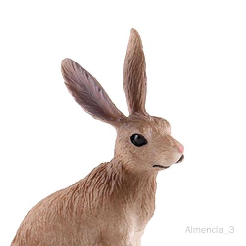 5 Figurine De Lapin En Plastique Modèle Animal De Compagnie Jouet Jouet Décor À La Maison Enfants Cadeau D'anniversaire - Brun Accroupi