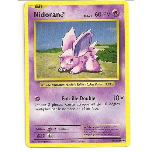 Carte Pokemon Nidoran Fille 43/108 Pv 60