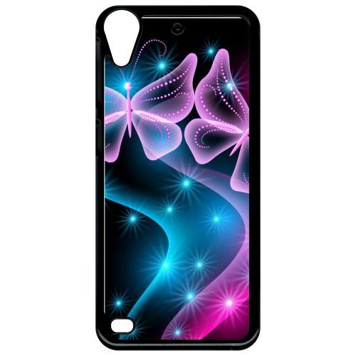 Coque Pour Smartphone - Papillons Roses - Compatible Avec Htc Desire 530 - Plastique - Bord Noir