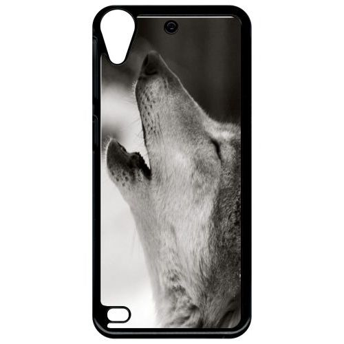 Coque Pour Smartphone - Loup Hurlant - Compatible Avec Htc Desire 530 - Plastique - Bord Noir