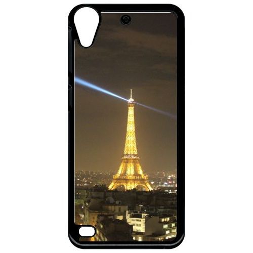 Coque Pour Smartphone - Tour Eiffel - Compatible Avec Htc Desire 530 - Plastique - Bord Noir