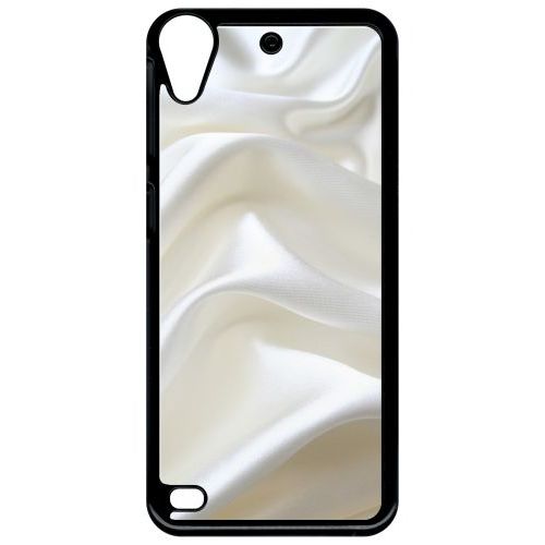 Coque Pour Smartphone - Soie Blanche - Compatible Avec Htc Desire 530 - Plastique - Bord Noir