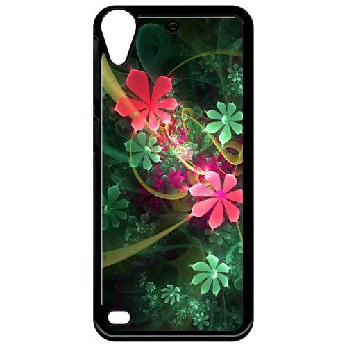 Coque Pour Smartphone - Abstrait Fleur Verte - Compatible Avec Htc Desire 530 - Plastique - Bord Noir