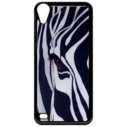 Coque Pour Smartphone - Motif Zebre Noir Et Blanc - Compatible Avec Htc Desire 530 - Plastique - Bord Noir
