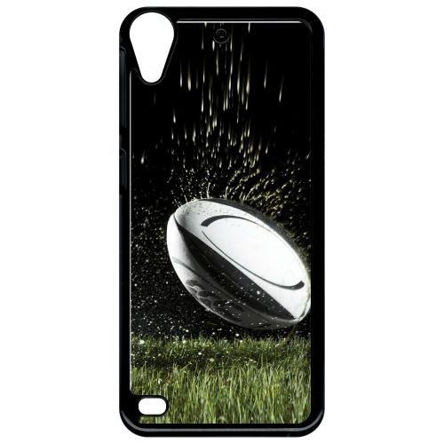 Coque Pour Smartphone - Ballon De Rugby - Compatible Avec Htc Desire 530 - Plastique - Bord Noir