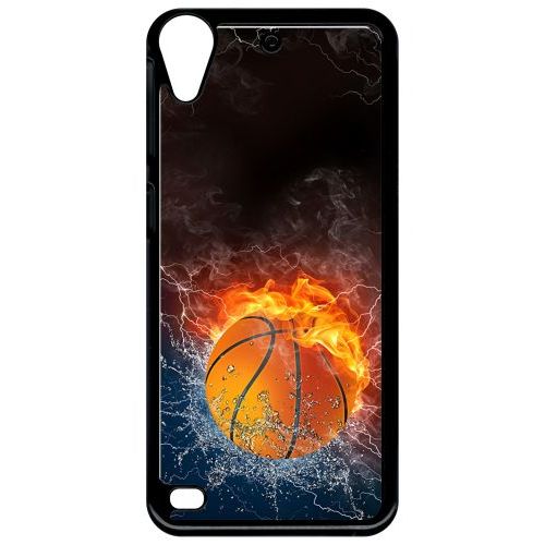 Coque Pour Smartphone - Ballon De Basket Eau Et Feu - Compatible Avec Htc Desire 530 - Plastique - Bord Noir