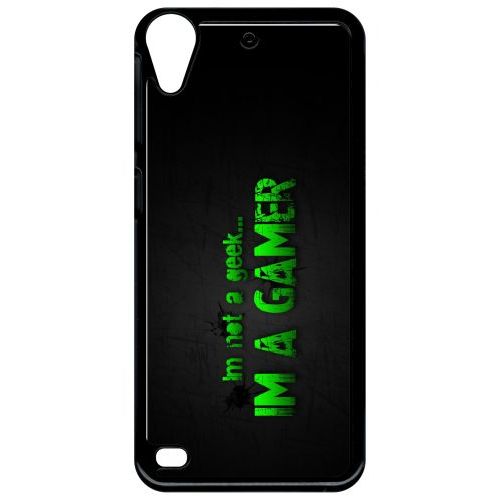Coque Pour Smartphone - Citation Geek Gamer - Compatible Avec Htc Desire 530 - Plastique - Bord Noir