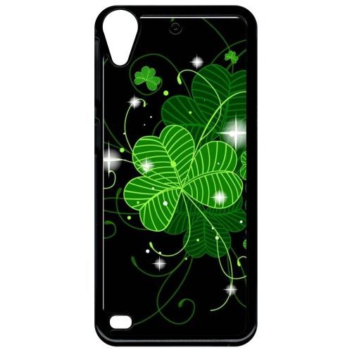 Coque Pour Smartphone - Trefle Porte Bonheur - Compatible Avec Htc Desire 530 - Plastique - Bord Noir
