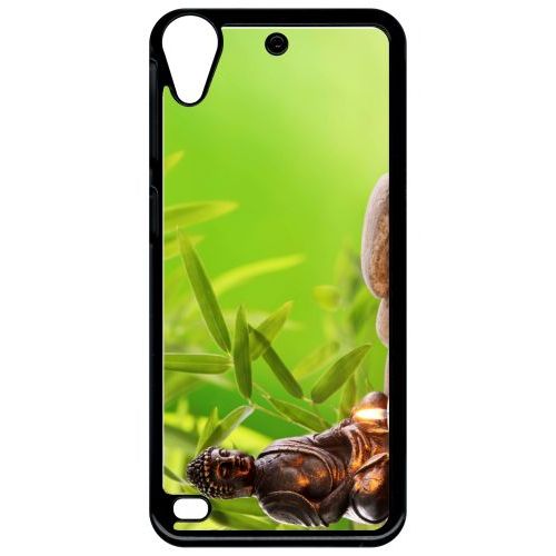Coque Pour Smartphone - Zen Attitude Bouddha Bougie - Compatible Avec Htc Desire 530 - Plastique - Bord Noir