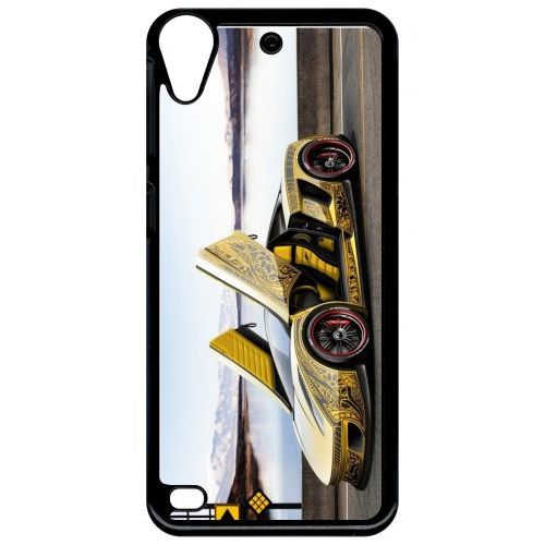 Coque Pour Smartphone - Tuning Voiture Jaune - Compatible Avec Htc Desire 530 - Plastique - Bord Noir