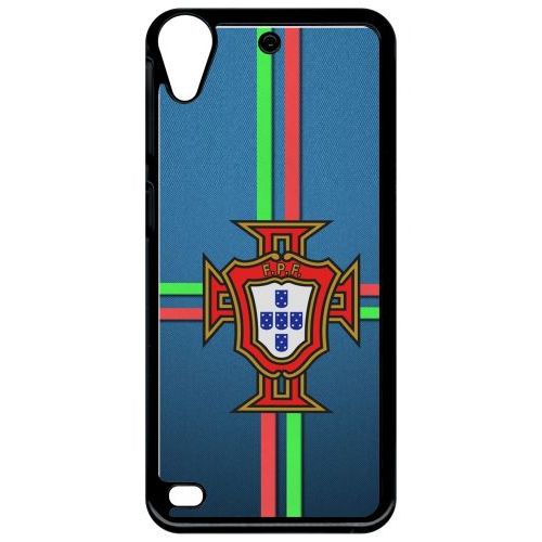 Coque Pour Smartphone - Blason Portugal Bleu - Compatible Avec Htc Desire 530 - Plastique - Bord Noir