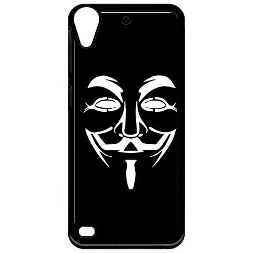 Coque Pour Smartphone - Anonymous Noir - Compatible Avec Htc Desire 530 - Plastique - Bord Noir