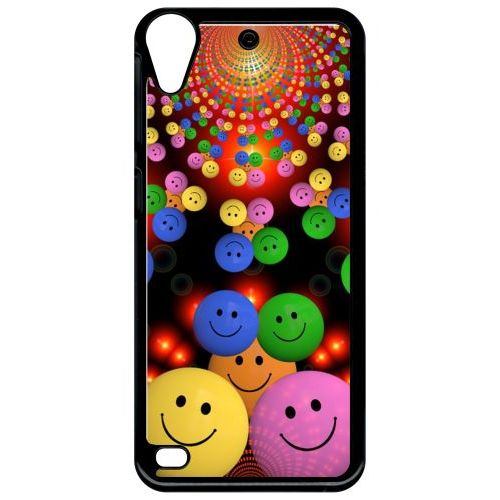 Coque Pour Smartphone - Smiley Mania - Compatible Avec Htc Desire 530 - Plastique - Bord Noir