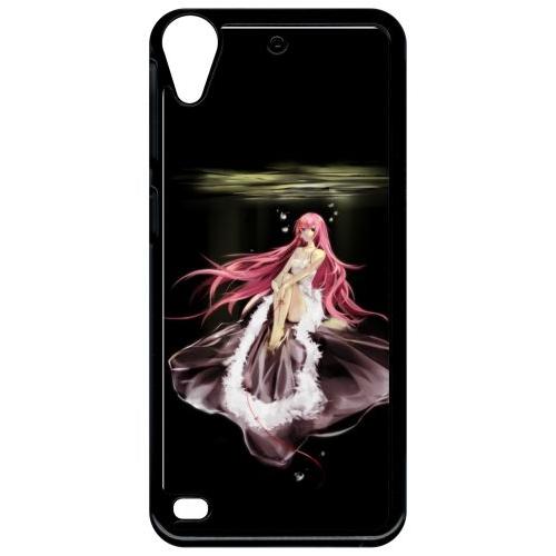 Coque Pour Smartphone - Manga Fille Cheveux Rose - Compatible Avec Htc Desire 530 - Plastique - Bord Noir