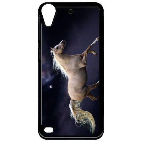 Coque Pour Smartphone - Cheval Fond Prune - Compatible Avec Htc Desire 530 - Plastique - Bord Noir