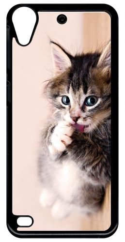 Coque Pour Smartphone - Chaton Tout Mignon - Compatible Avec Htc Desire 530 - Plastique - Bord Noir