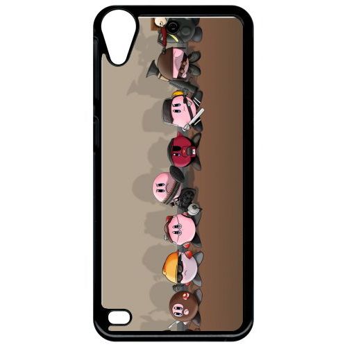Coque Pour Smartphone - Kirby Héros - Compatible Avec Htc Desire 530 - Plastique - Bord Noir