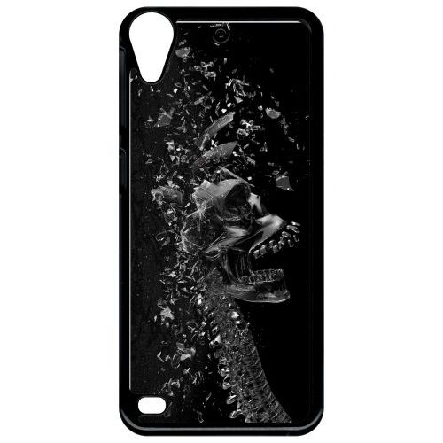Coque Pour Smartphone - Squelette Verre Bris - Compatible Avec Htc Desire 530 - Plastique - Bord Noir