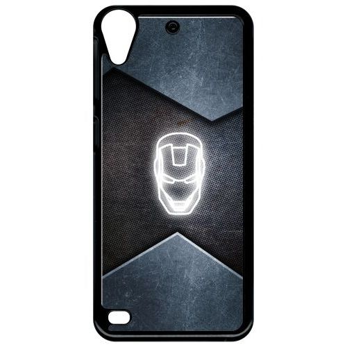 Coque Pour Smartphone - Superhero Iron The Man - Compatible Avec Htc Desire 530 - Plastique - Bord Noir