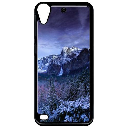Coque Pour Smartphone - Paysage Lunaire Montagne - Compatible Avec Htc Desire 530 - Plastique - Bord Noir
