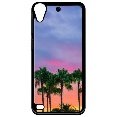 Coque Pour Smartphone - Palmiers Los Angeles - Compatible Avec Htc Desire 530 - Plastique - Bord Noir