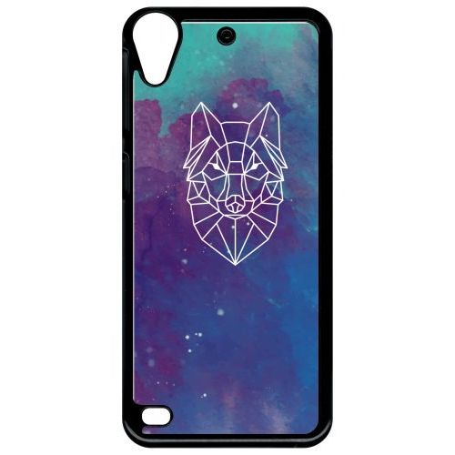 Coque Pour Smartphone - Hyper Animals Space Loup - Compatible Avec Htc Desire 530 - Plastique - Bord Noir