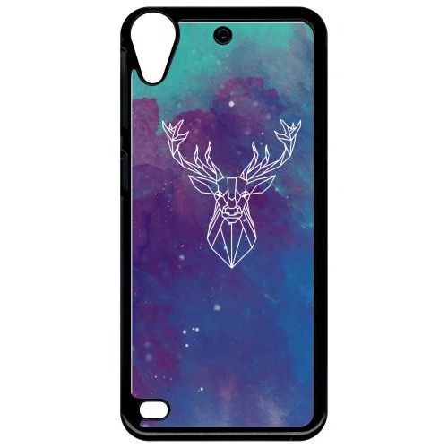Coque Pour Smartphone - Hyper Animals Space Cerf - Compatible Avec Htc Desire 530 - Plastique - Bord Noir