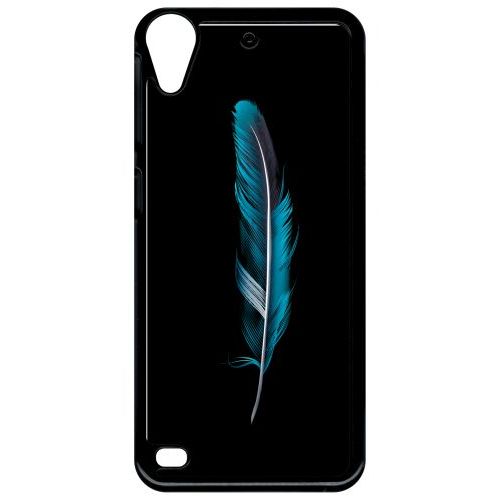 Coque Pour Smartphone - Plume Noir - Compatible Avec Htc Desire 530 - Plastique - Bord Noir