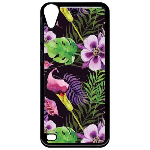Coque Pour Smartphone - Fleurs Floral - Compatible Avec Htc Desire 530 - Plastique - Bord Noir