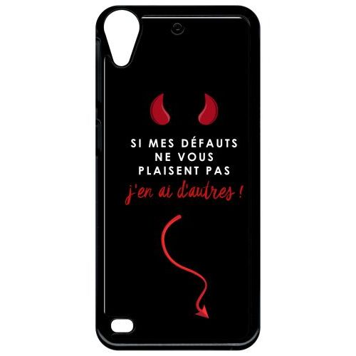 Coque Pour Smartphone - Citation Dfauts - Compatible Avec Htc Desire 530 - Plastique - Bord Noir