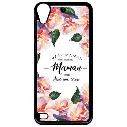 Coque Pour Smartphone - Super Maman - Compatible Avec Htc Desire 530 - Plastique - Bord Noir
