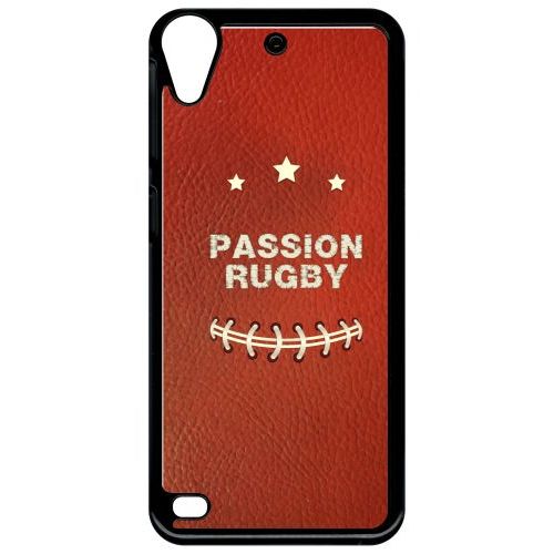 Coque Pour Smartphone - Passion Rugby - Compatible Avec Htc Desire 530 - Plastique - Bord Noir