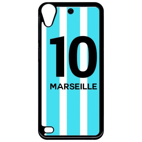 Coque Pour Smartphone - Equipe Maillot Marseille - Compatible Avec Htc Desire 530 - Plastique - Bord Noir