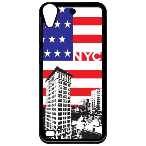 Coque Pour Smartphone - New York City - Compatible Avec Htc Desire 530 - Plastique - Bord Noir