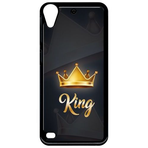Coque Pour Smartphone - King Fond Noir - Compatible Avec Htc Desire 530 - Plastique - Bord Noir