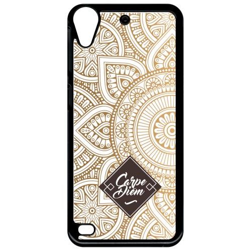 Coque Pour Smartphone - Carpe Diem Modif Orient Fond Blanc - Compatible Avec Htc Desire 530 - Plastique - Bord Noir