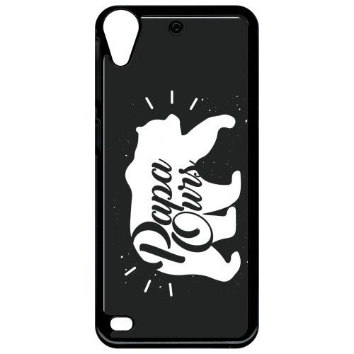 Coque Pour Smartphone - Papa Ours Fond Noir - Compatible Avec Htc Desire 530 - Plastique - Bord Noir