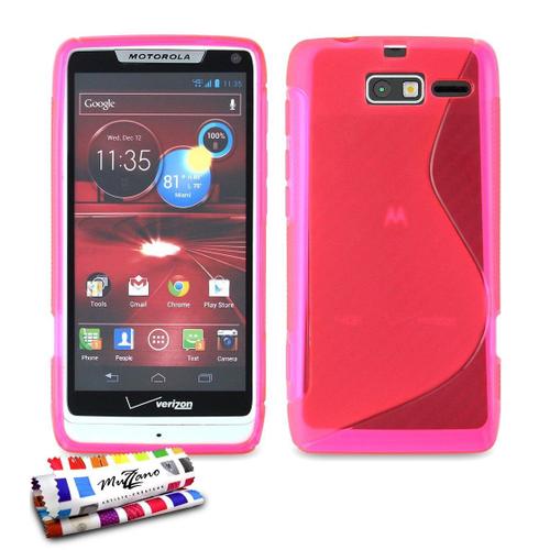 Coque Case Motorola Razr I (Xt890) Rose Fushia "Le S" Silicone Souple (Tpu)