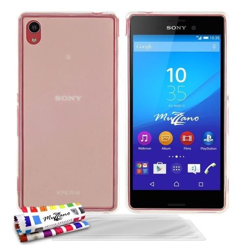 Coque Case Sony Xperia M4 Aqua Glossy Hybrid Transparent Silicone Souple (Tpu) + 3 Films