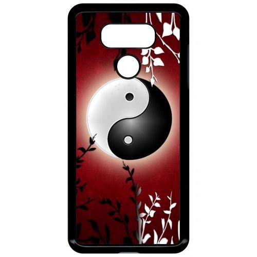 Coque Pour Smartphone - Ying Yang Rouge - Compatible Avec Lg G6 - Plastique - Bord Noir