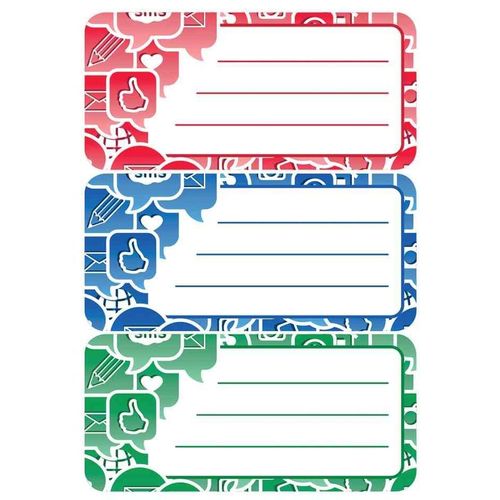 Herma Lot De 5 Sachets De 9 Étiquettes Pour Livres "Social Icons", 76 X 35 Mm