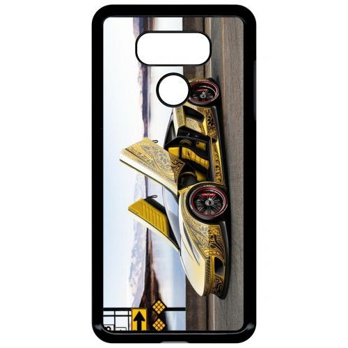 Coque Pour Smartphone - Tuning Voiture Jaune - Compatible Avec Lg G6 - Plastique - Bord Noir