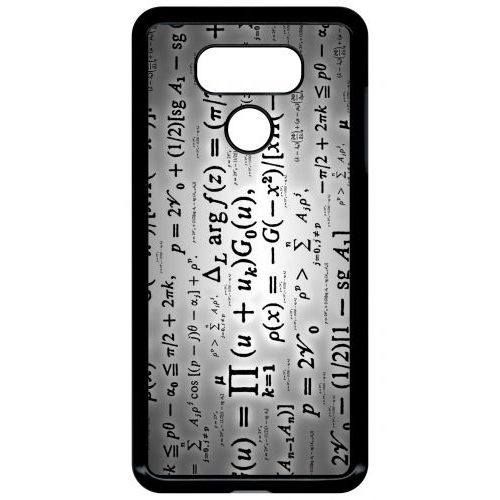 Coque Pour Smartphone - Calcul Pi Math Fond Argent - Compatible Avec Lg G6 - Plastique - Bord Noir