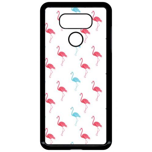 Coque Pour Smartphone - Flamand Rose - Compatible Avec Lg G6 - Plastique - Bord Noir