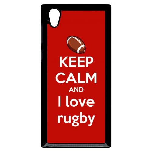 Coque Pour Smartphone - Rugby Red - Compatible Avec Sony Xperia L1 - Plastique - Bord Noir