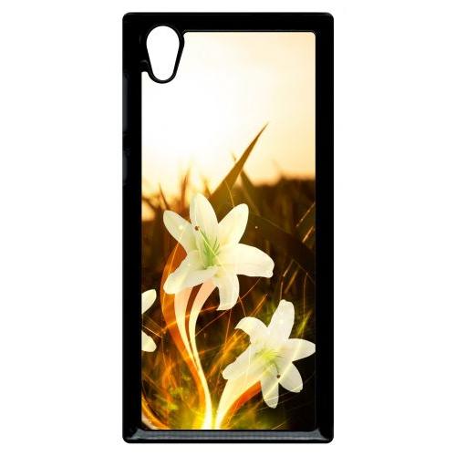 Coque Pour Smartphone - Lys Blanc Illuminé - Compatible Avec Sony Xperia L1 - Plastique - Bord Noir