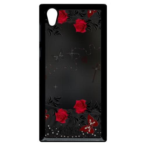 Coque Pour Smartphone - Roses Gothic Chapelet - Compatible Avec Sony Xperia L1 - Plastique - Bord Noir